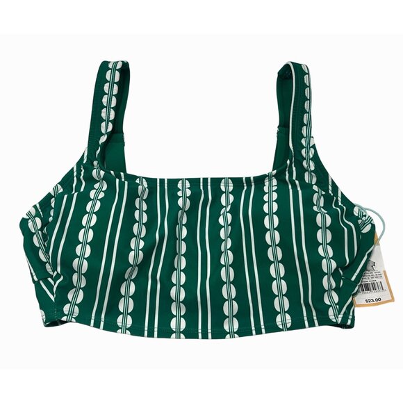 Kona Sol - Women's Global Print Longline Bikini Top - Green - Small - Picture 2 of 11